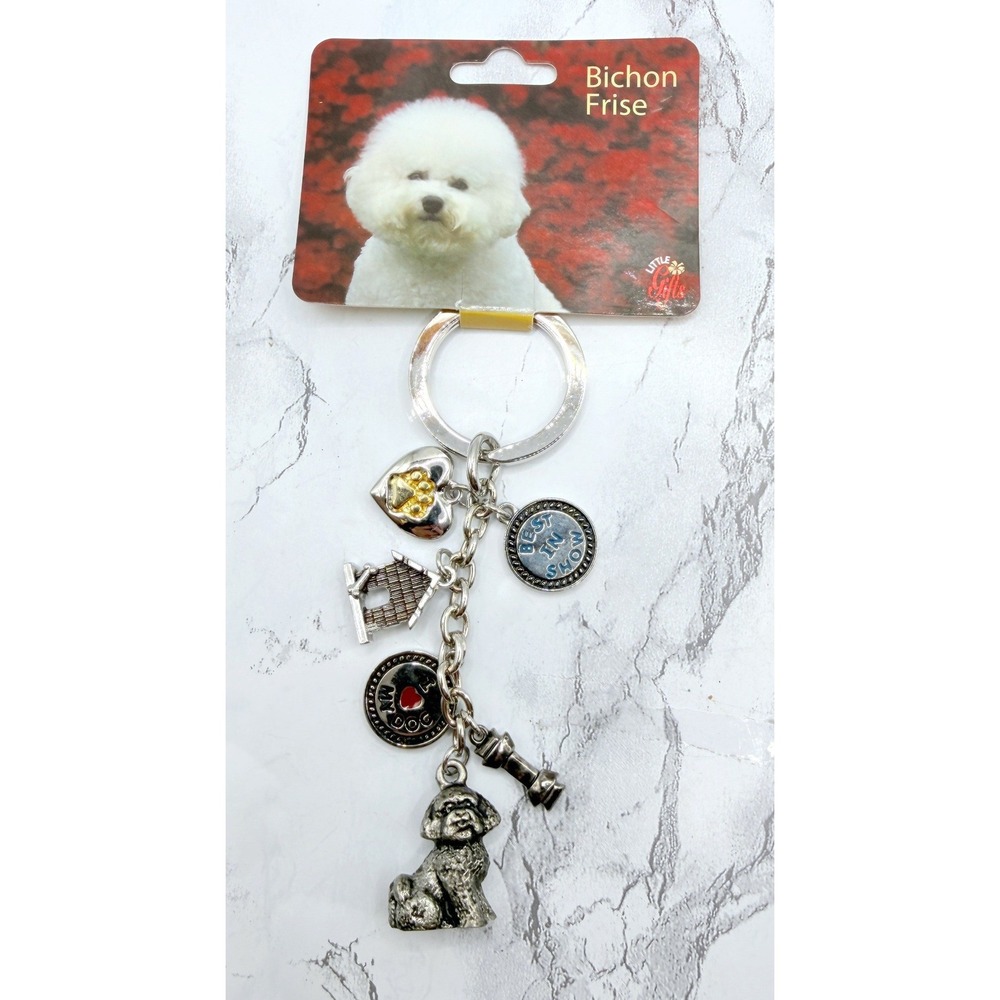 Little Gifts Bichon Frise Charm Keychain Bag Charm New